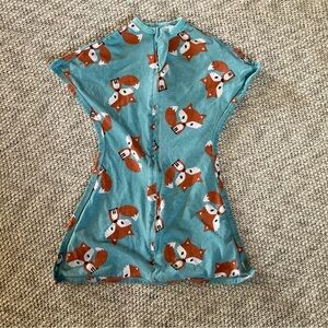 Zipadee Zip Blue Fox Print Swaddle Transitional Sleep Sack Size XS 3-6 Months